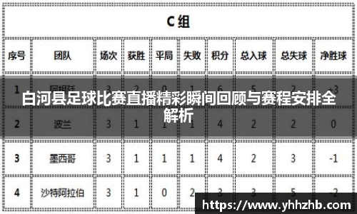 白河县足球比赛直播精彩瞬间回顾与赛程安排全解析