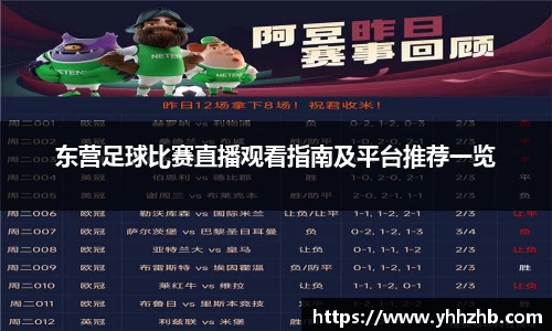 东营足球比赛直播观看指南及平台推荐一览